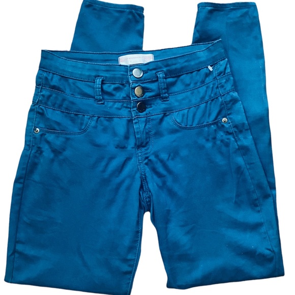 No Boundaries Teal Corset Waist Stretch Jeans , Skinny Jeans , Women Denim Jeans - Picture 10 of 12